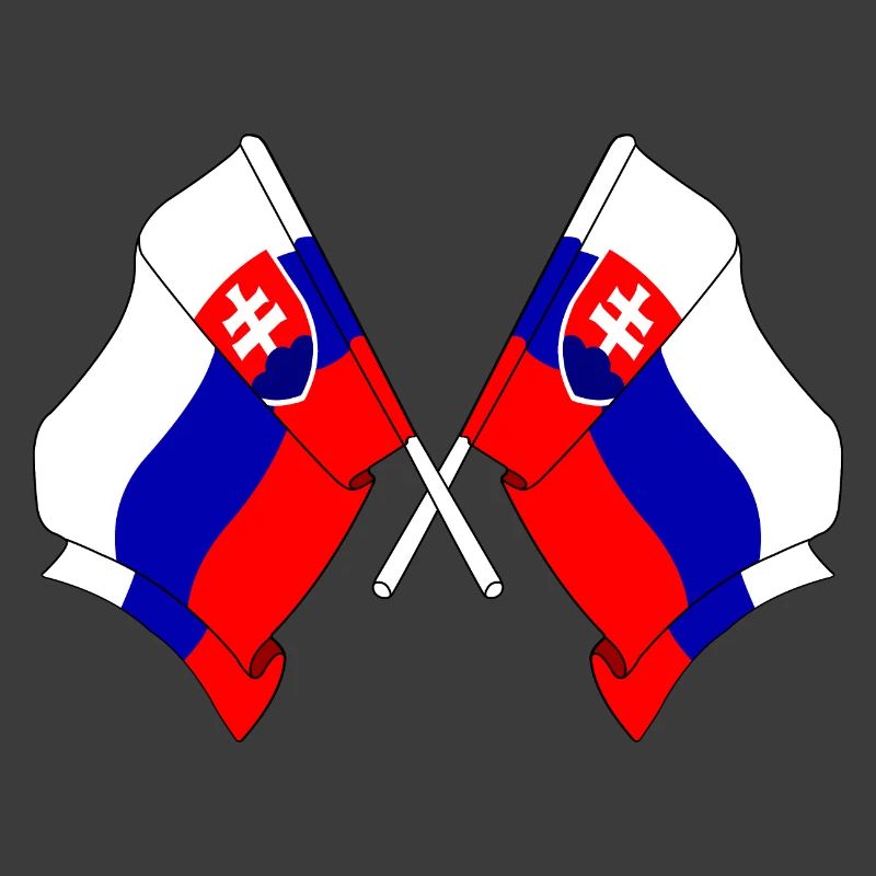Zwei Flaggen Slowakei
