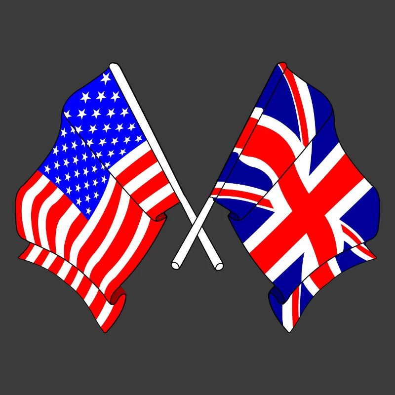 Drapeau des États-Unis et drapeau de l’Angleterre