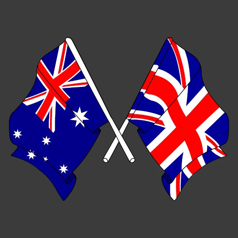 Drapeau de l’Australie et drapeau de l’Angleterre