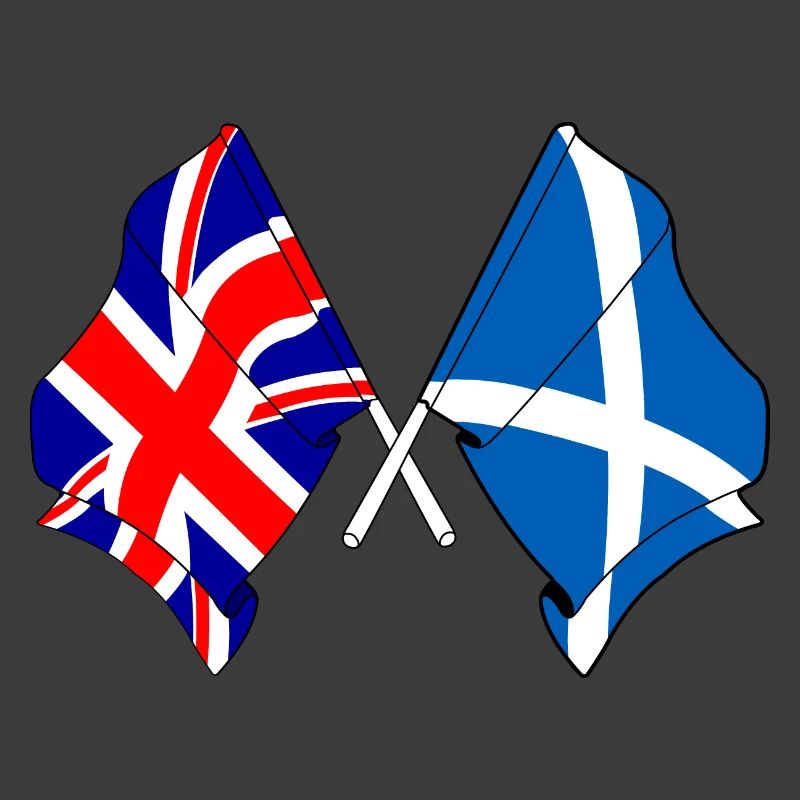 Drapeau de l’Angleterre et drapeau de l’Écosse