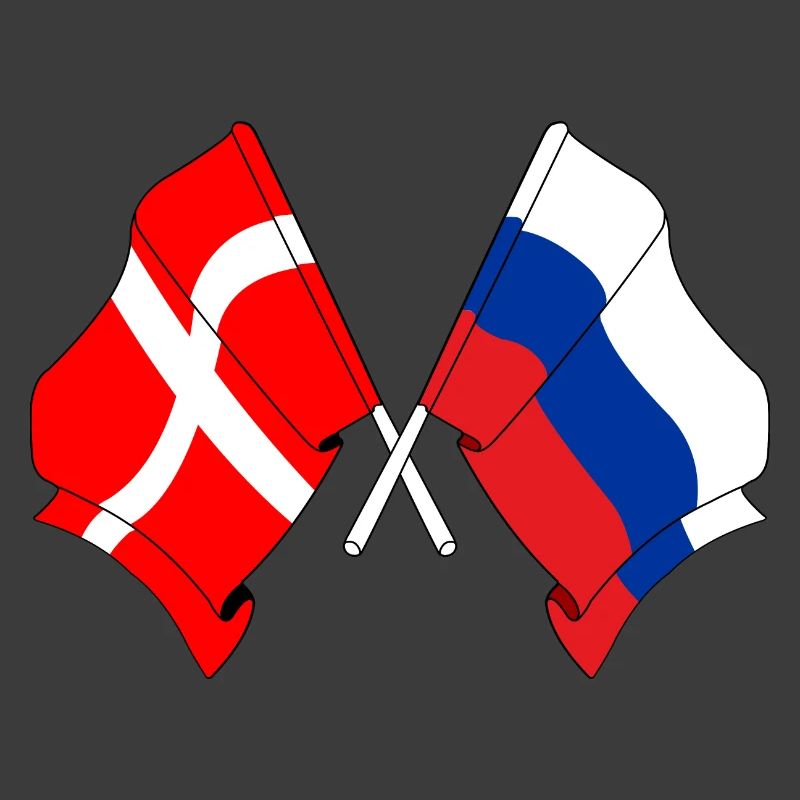 Drapeau Danemark, drapeau Russie