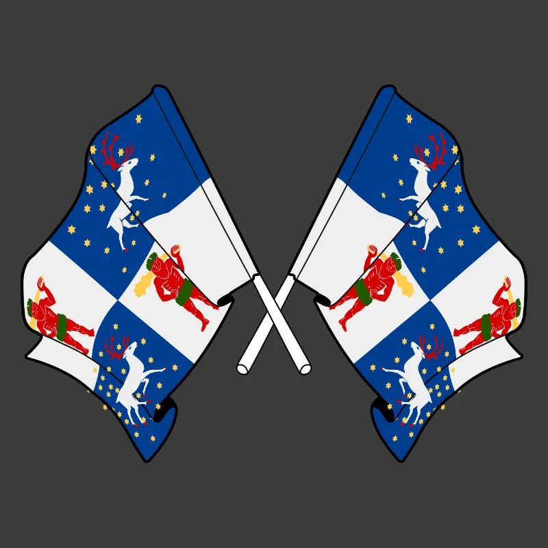 Crossed Norrbotten Flags