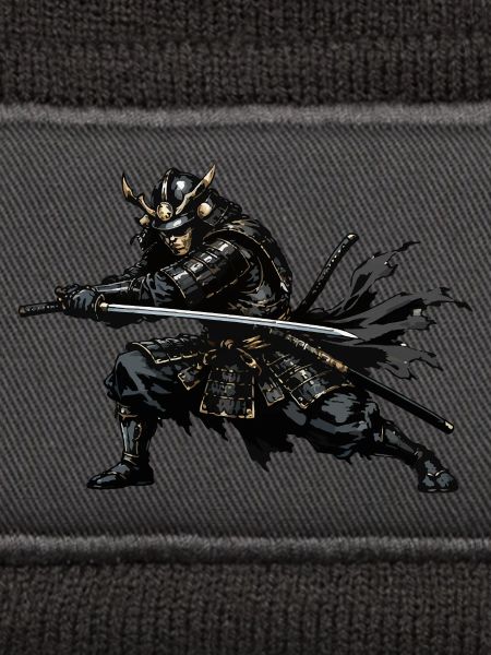 Dunkler Samurai im Kampfanzug