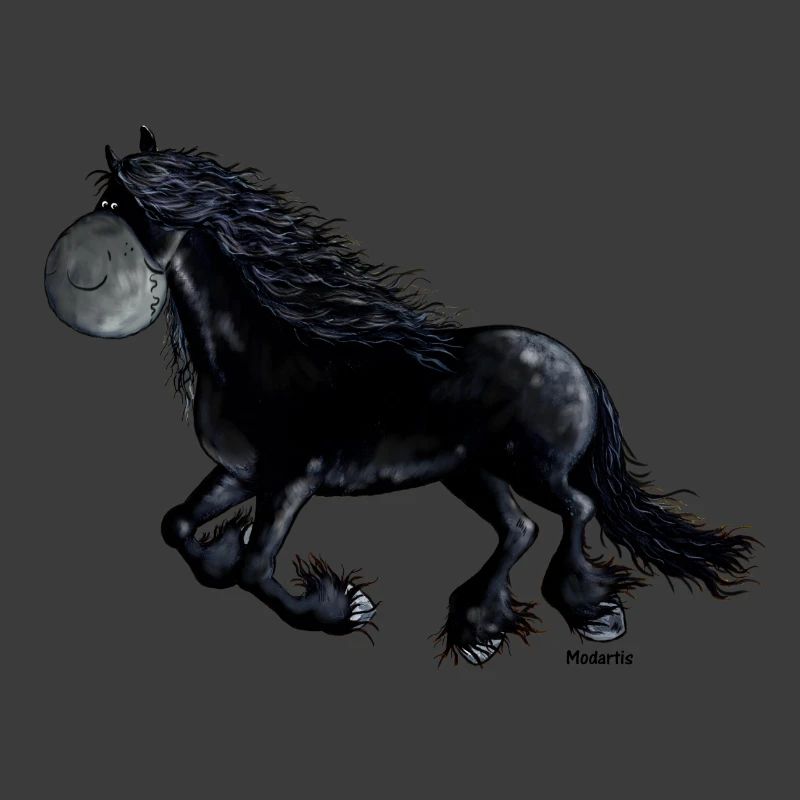 Schwarzes Friesenpferd - Friese