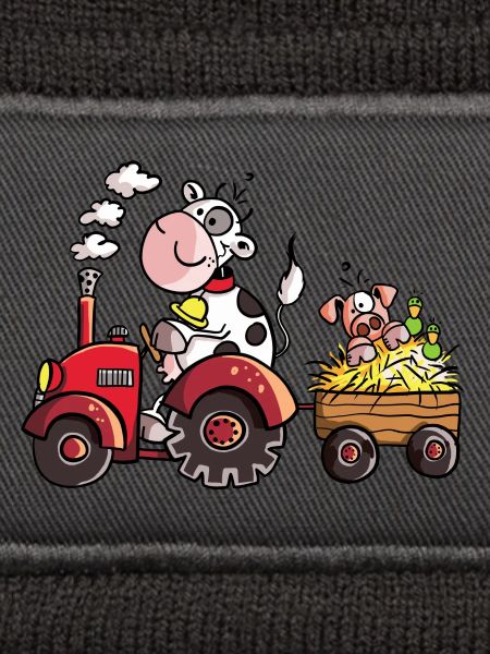 Kuh fährt Schwein