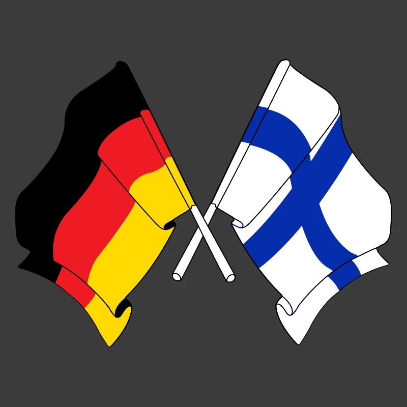 Deux drapeaux croisés de l’Allemagne, drapeau de la Finlande