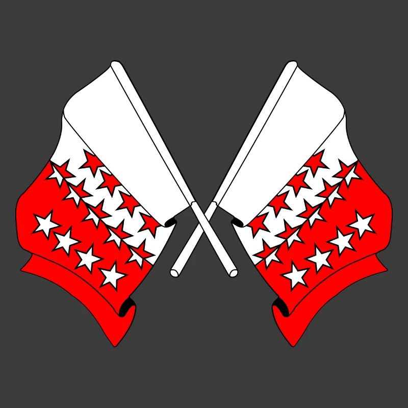 Zwei Flaggen Wallis, Schweiz