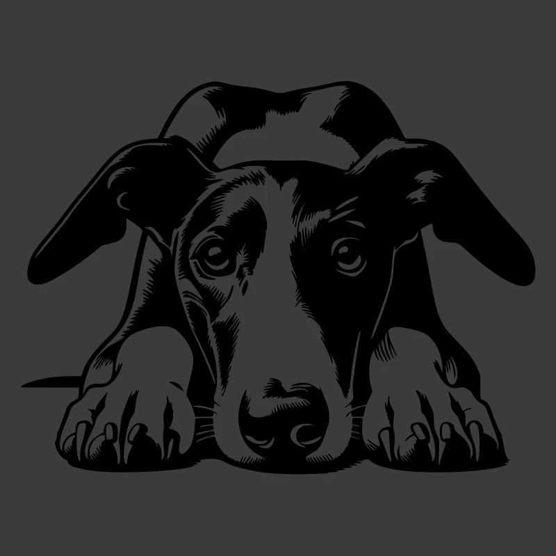 Galgo Head with Paws