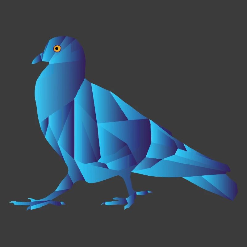 Blaue geometrische abstrakte Taube