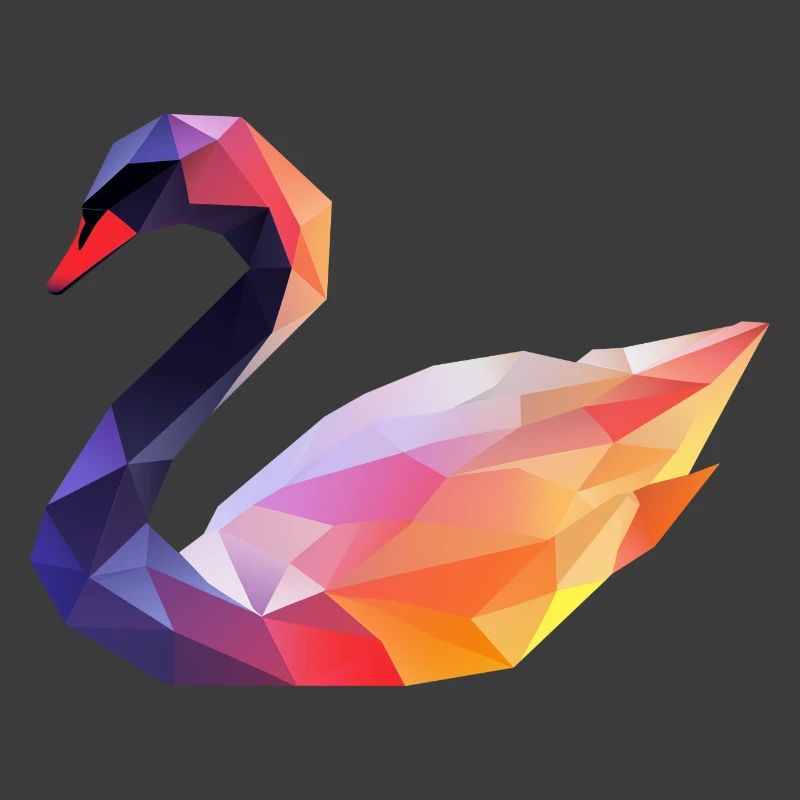 Farbiger Geometrischer Schwan Logo