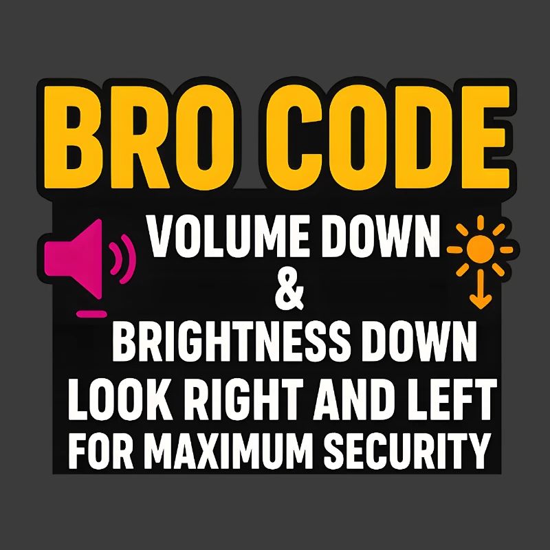Bro Code Volume Down Look Right Left, Funny 