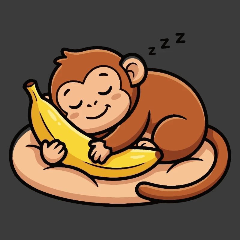 Sleeping monkey with banana