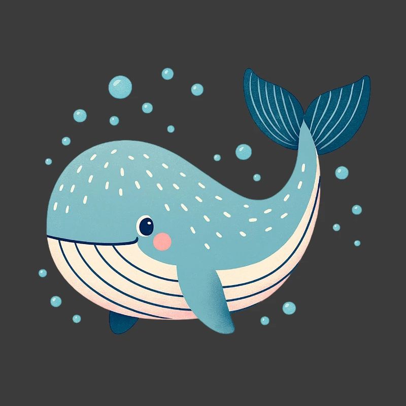 Baleine bleue avec bulles