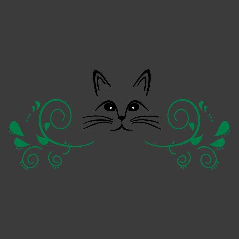 Cat between garlands