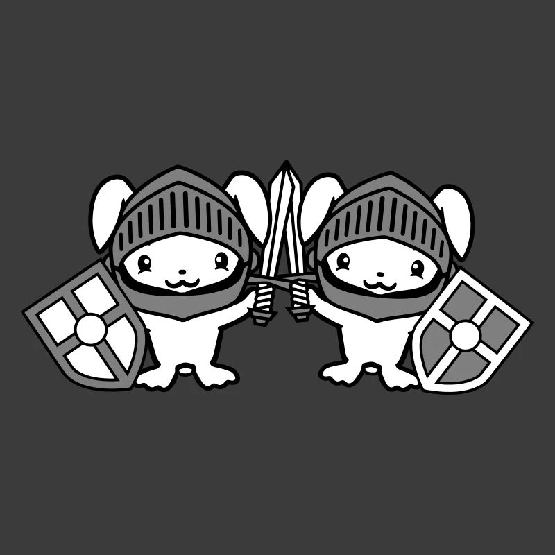 2 Bunnies Knight Sword Shield Armor Helmet Castle