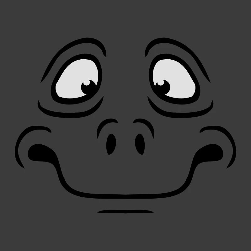 Unsicheres Ängstliches Comic Cartoon Gesicht