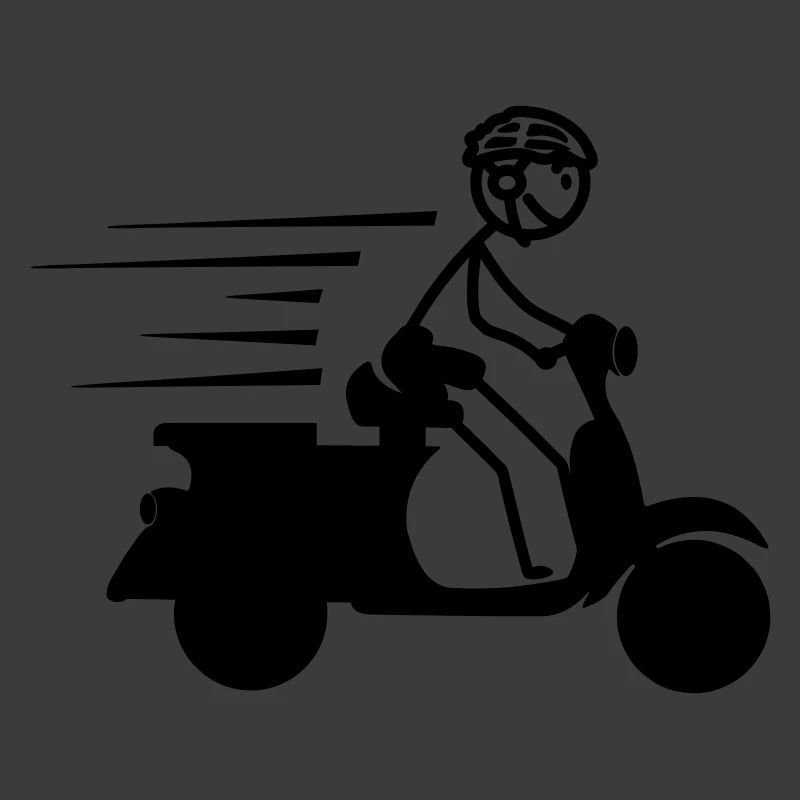 Roller mit Jungen-Strichmännchen