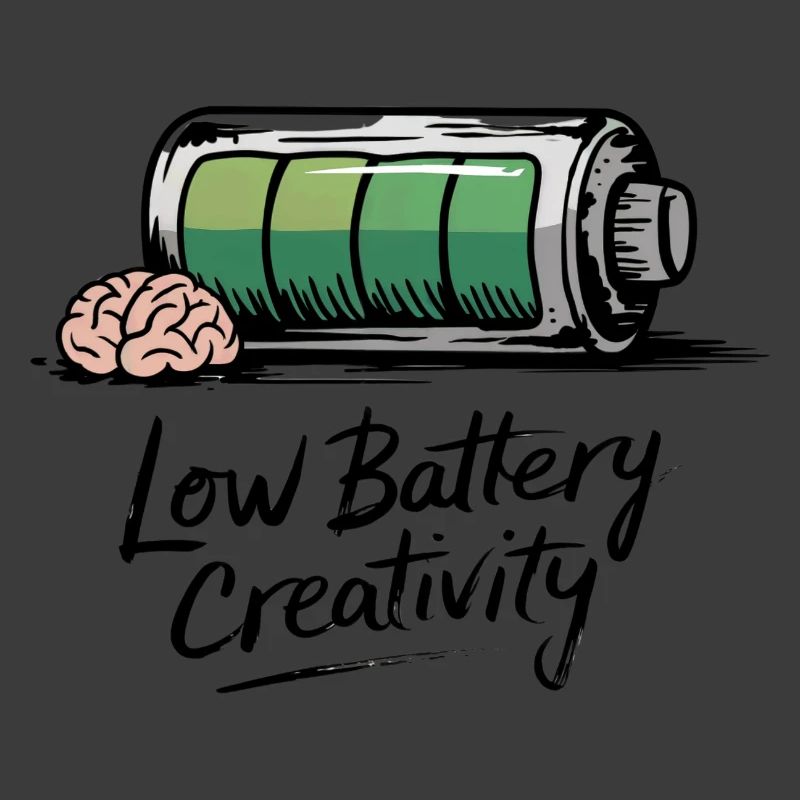 Creative humor – battery empty, ideas gone
