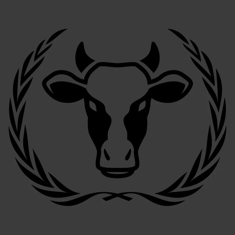 Kuh Kopf Symbol Kranz