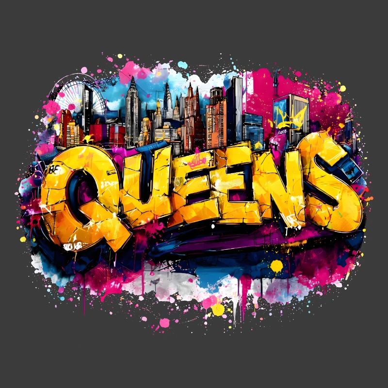 Queens Graffiti Skyline Farbexplosion