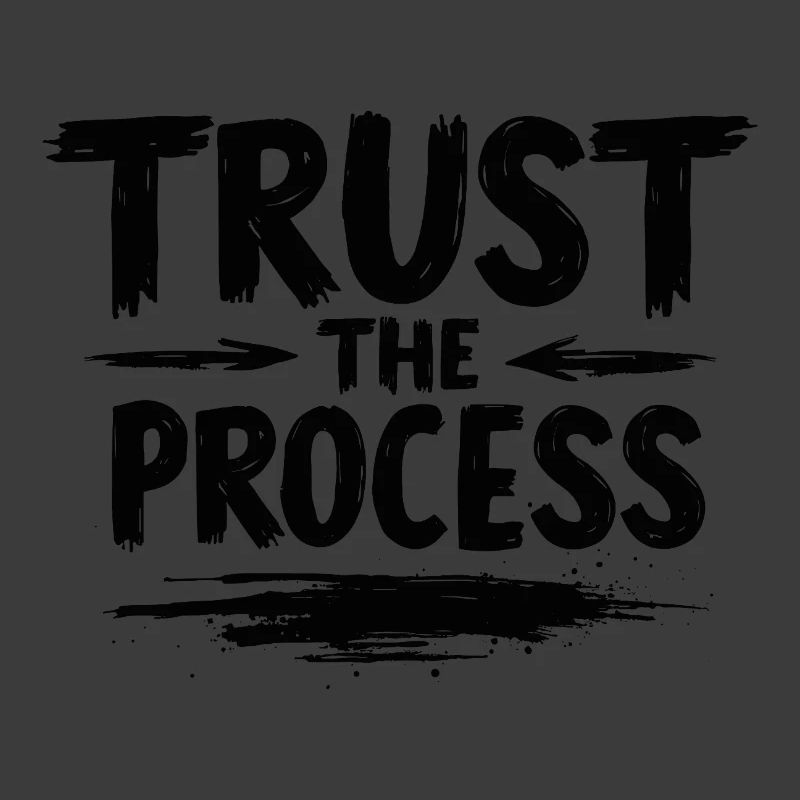 Faites confiance au processus : Lettrage avec graphisme flèche