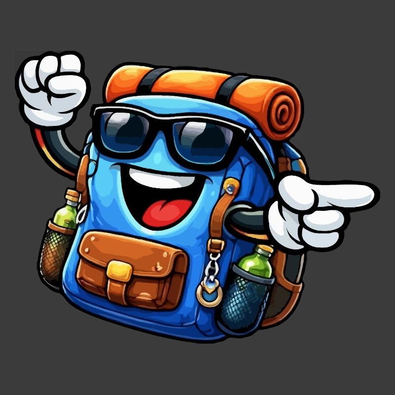 Rucksack mit Sonnenbrille