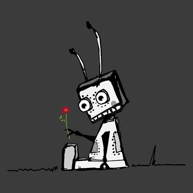 Roboter mit einer Blume