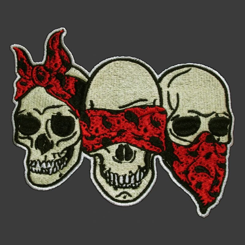 Three Skulls with Red Eye Mask / Three Skulls