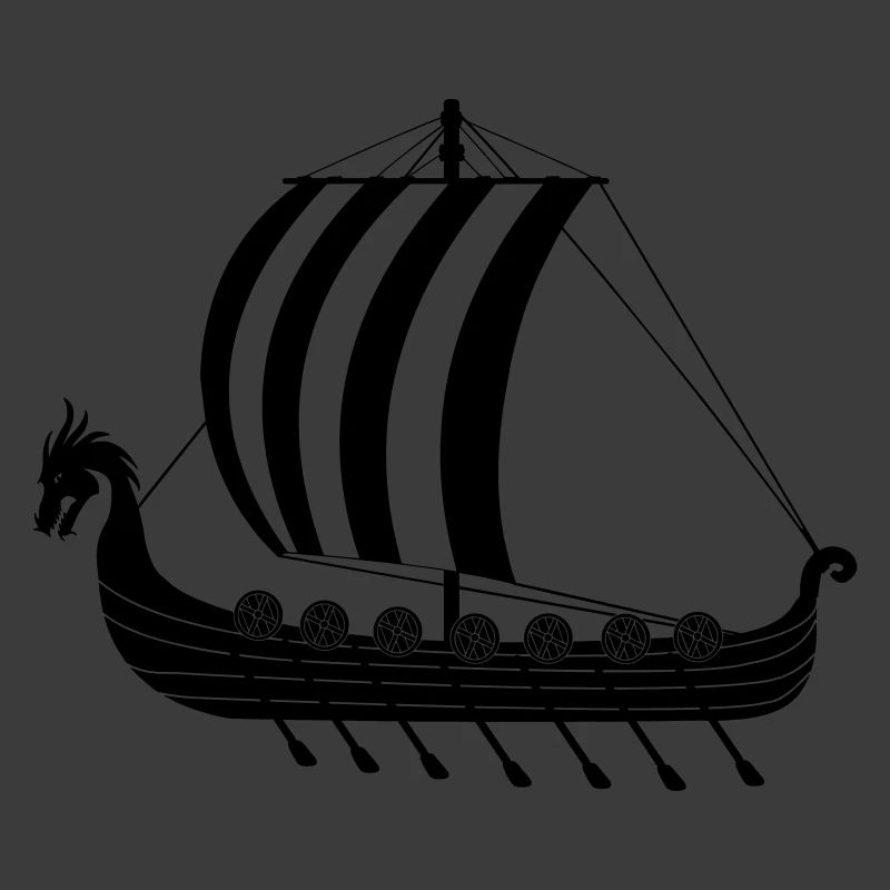 Wikinger-Drachenschiff dragar