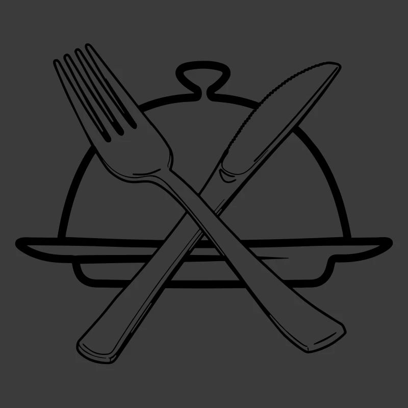 Transparent bowl with knife and fork