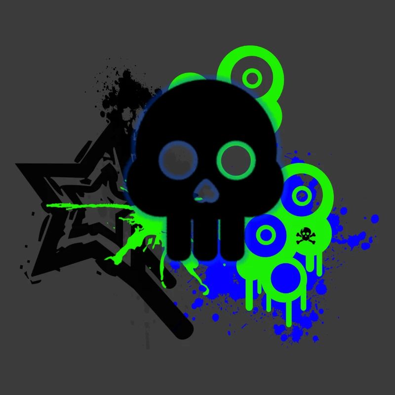 Neon Schädel Spritzer