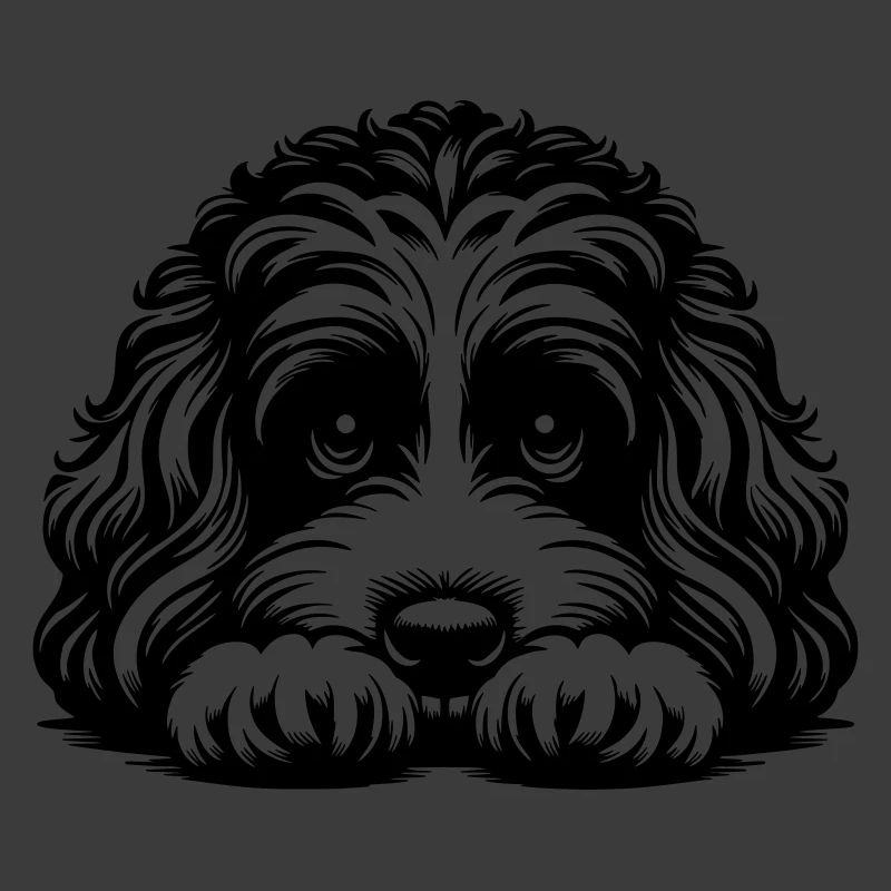 Tête de Cavapoo avec pattes