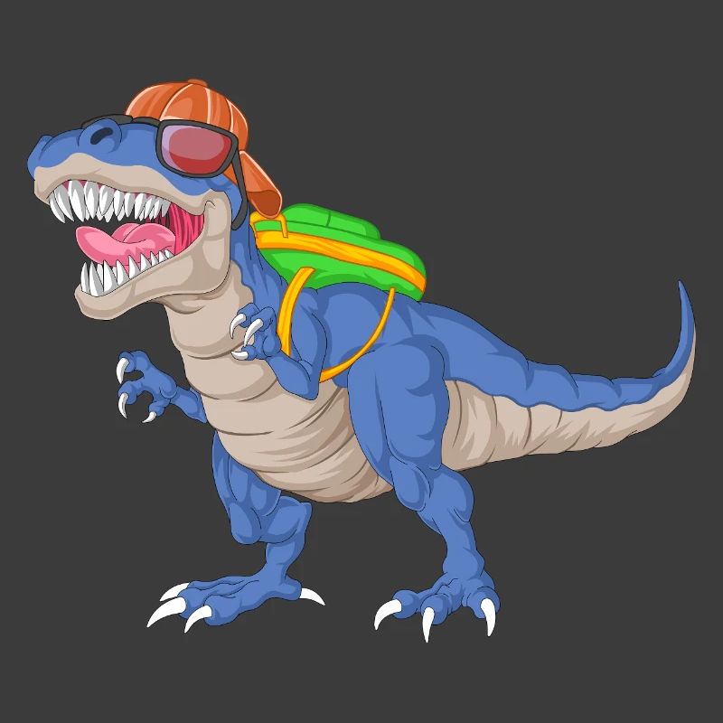 Dinosaur with Backpack and Sunglasses School 