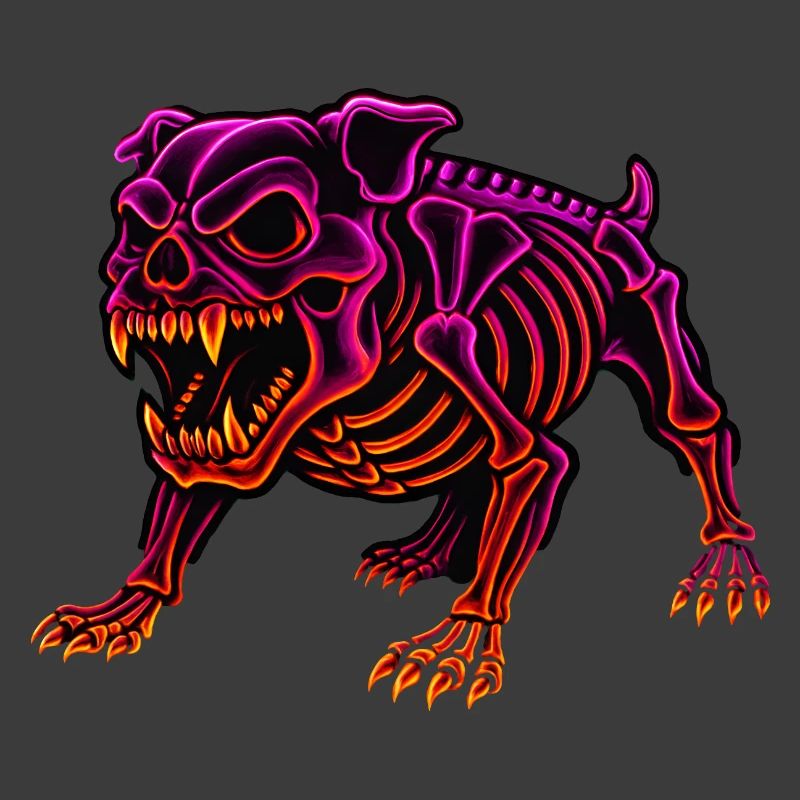 Neon Skelett Dinosaurier
