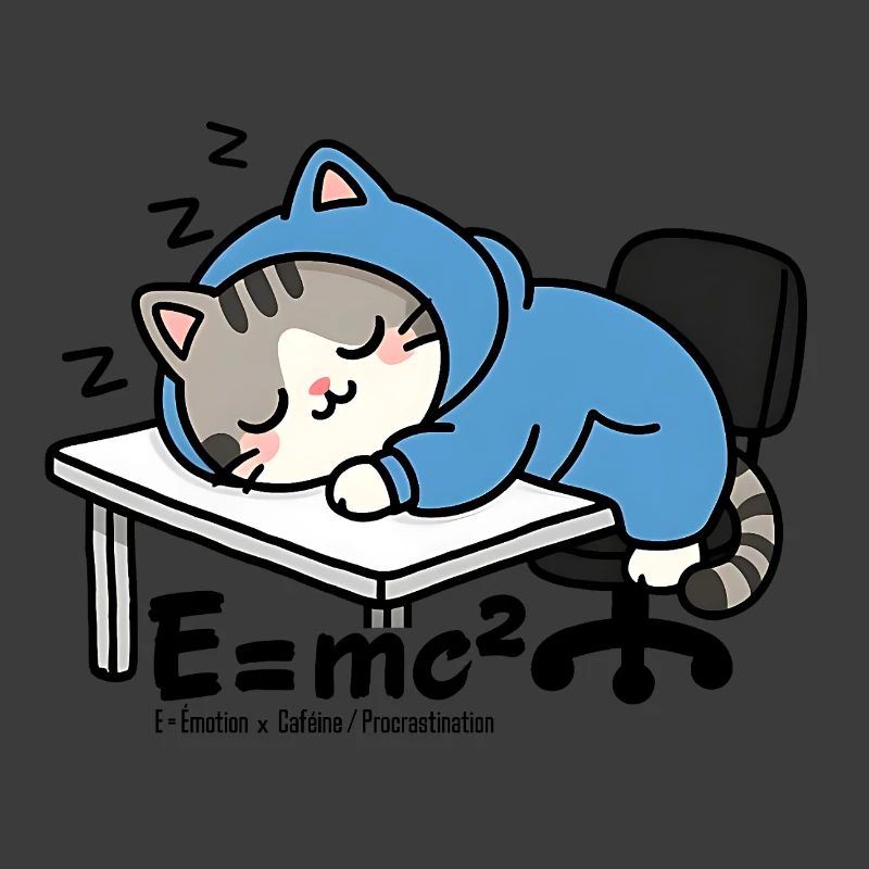 E = mc² - Sleeper Cat in Blue Pyjamas