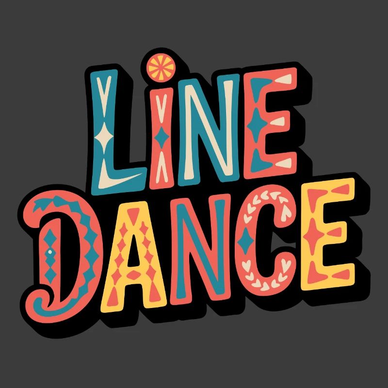 Line Dance Schriftzug: Farbexplosion