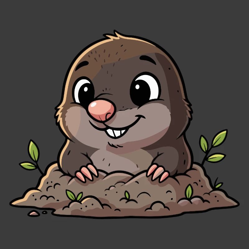 Cute mole digging