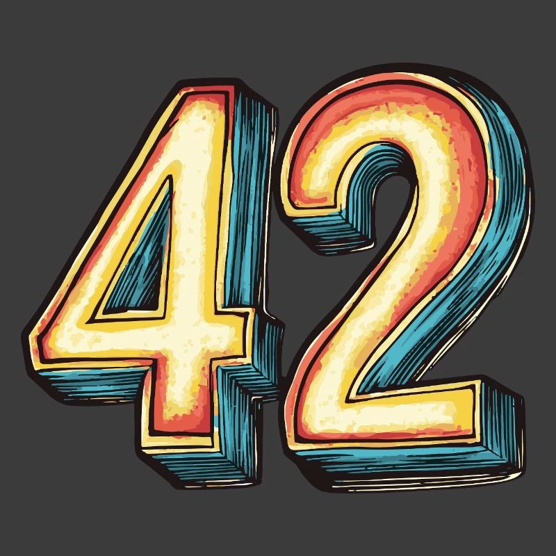 42 Zahl Bunt