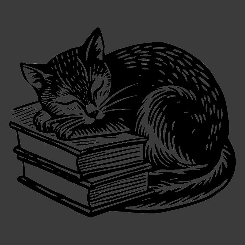 Cat sleeping on book