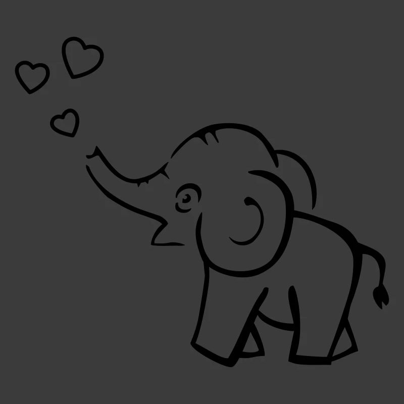Süsser Elefant pustet Herzen