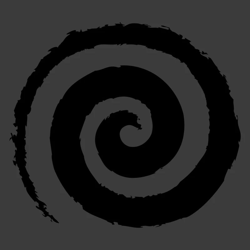 Schwarze Pinselstrich-Spirale