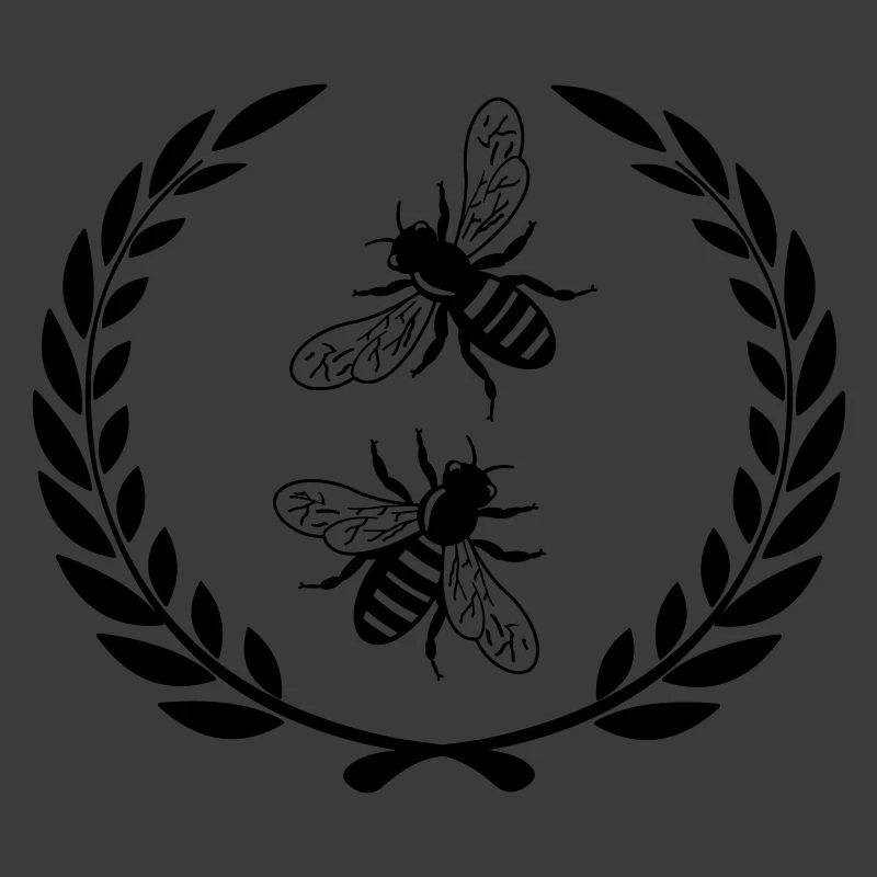 Bienen im Lorbeerkranz