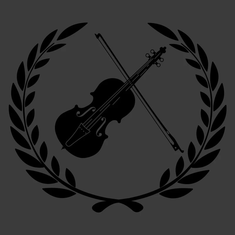 Logo de violon pour couronne de laurier