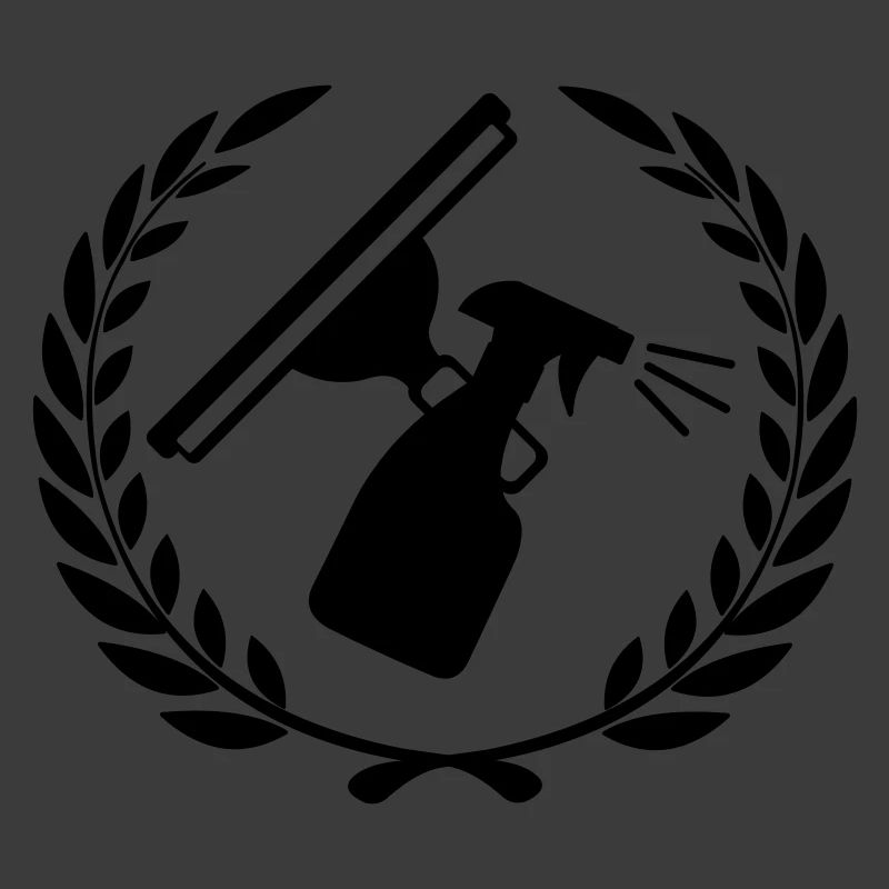 Fensterputzer-Logo mit Lorbeerkranz