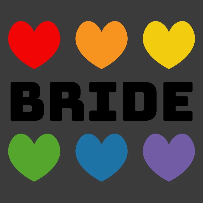 Regenbogenherzchen Bride schwarz