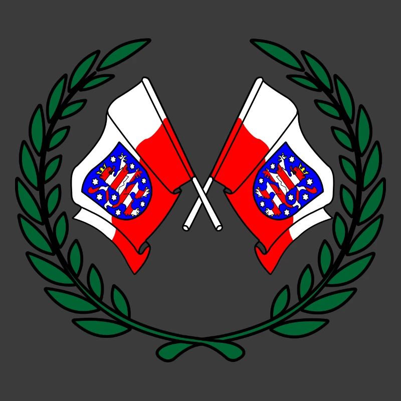 Flags Thuringia laurel wreath