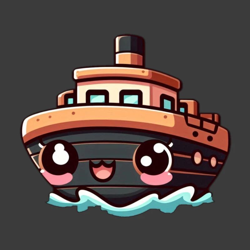 Cheerful ship with eyes