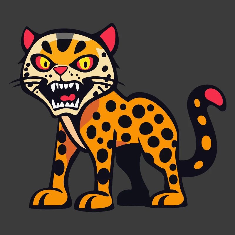 Leopard Halloween Comic Lustig