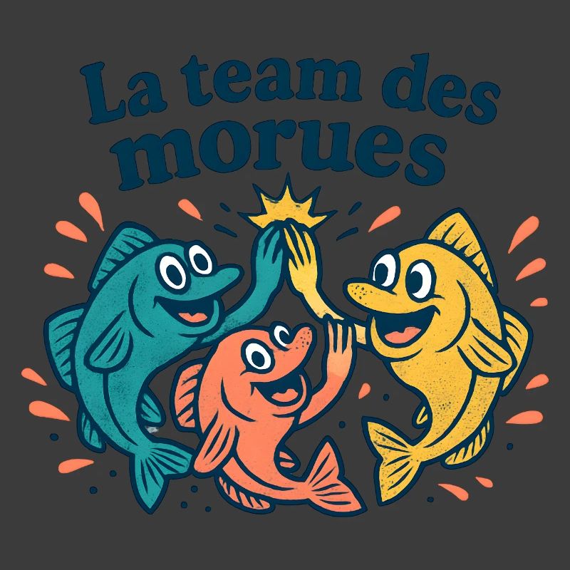 Farbiges Kabeljau-Team