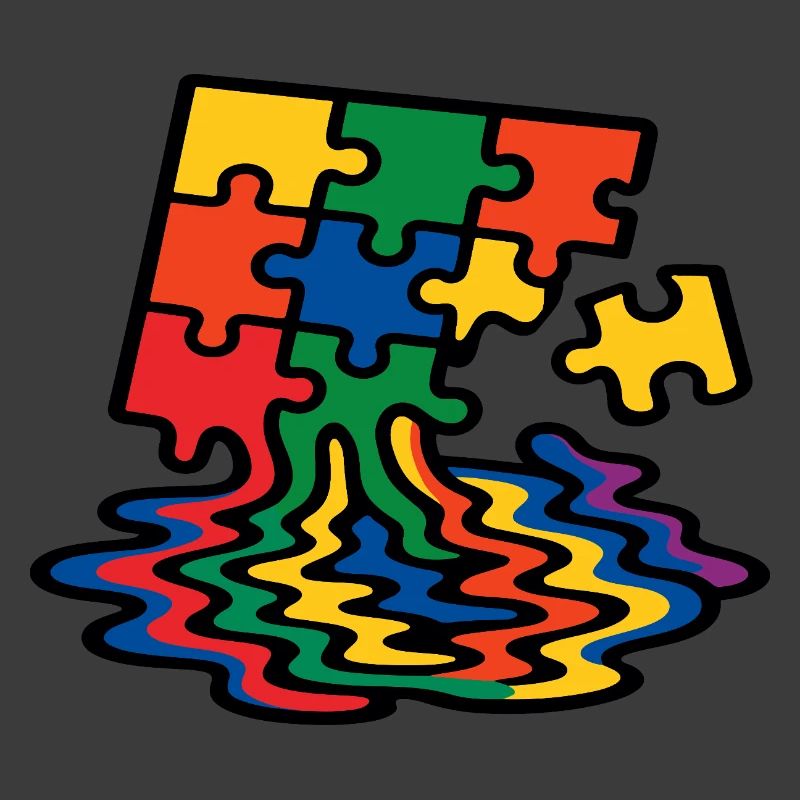 Regenbogen Puzzle Baum Splash